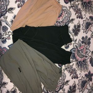 Three pairs of Halara joggers